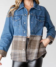 Load image into Gallery viewer, Denim and Plaid Shacket
